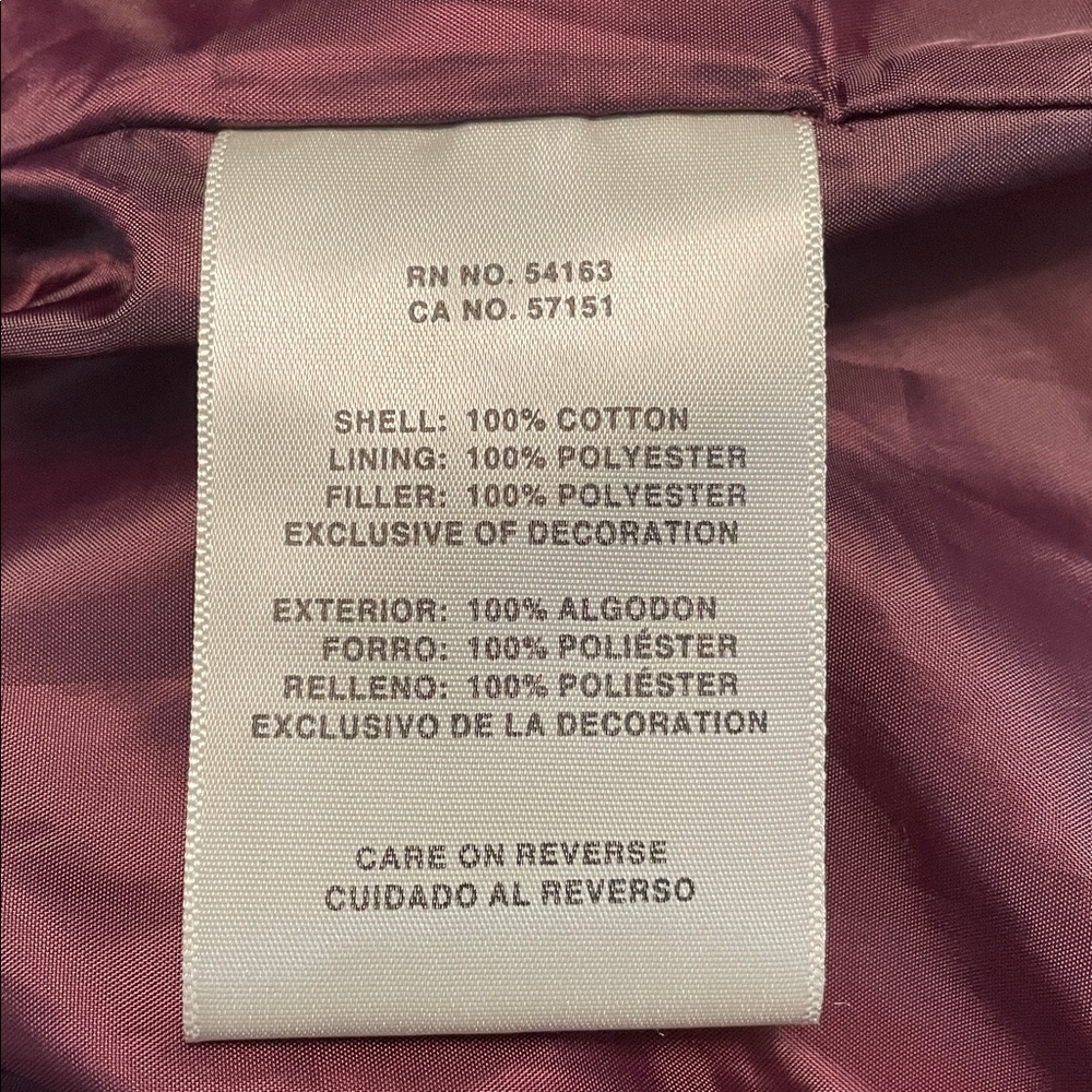 Levi's Zoe Corduroy Jacket Size XXL Full Zip Coat Burgundy Puffer Red Purple - Picture 15 of 17